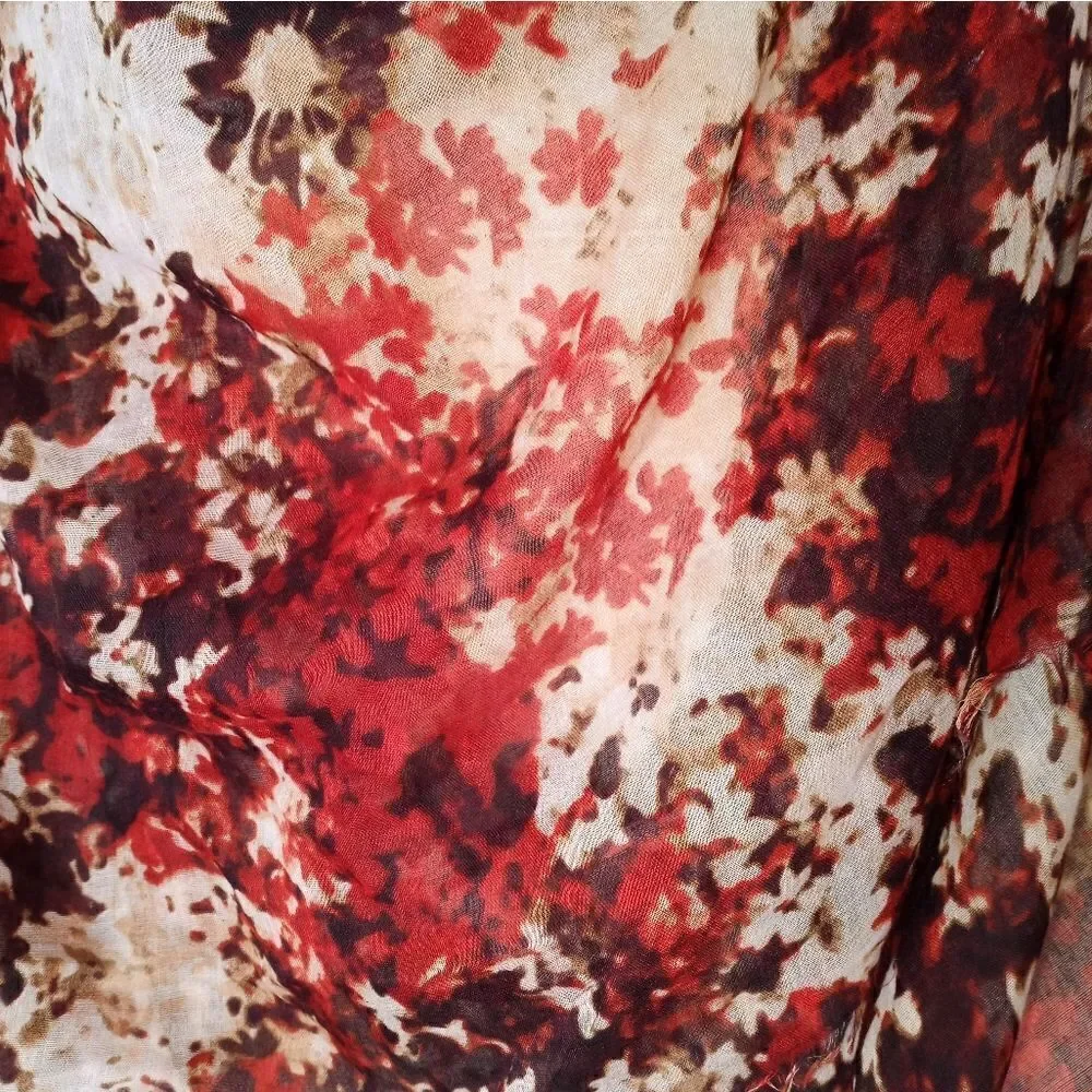 Dana Buchman Scarf Women' Multicolored AutumnColorsFloralPrint Polyester 28